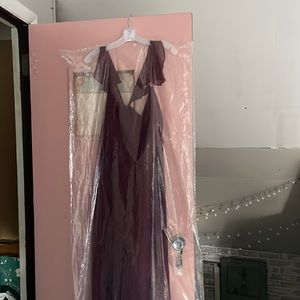 Wine colored David’s bridal bridesmaid dress